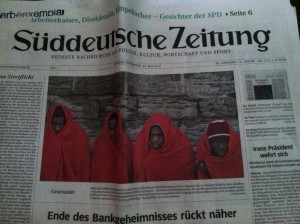 Suddeutsche Zeitung features a broadsheet layout.  (photo by Carson Allwes)